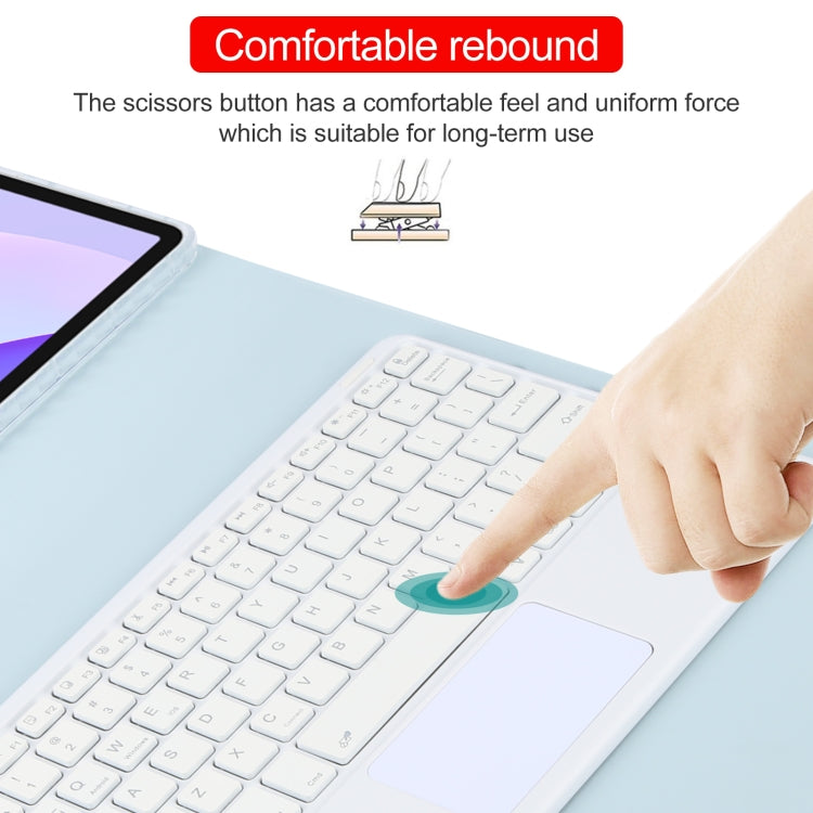 For Huawei MatePad 11 2023 / 2021 Square Button Bluetooth Keyboard Rotatable Holder Leather Case with Touchpad(Sky Blue) - Huawei Keyboard by PMC TechLife | Online Shopping South Africa | PMC TechLife