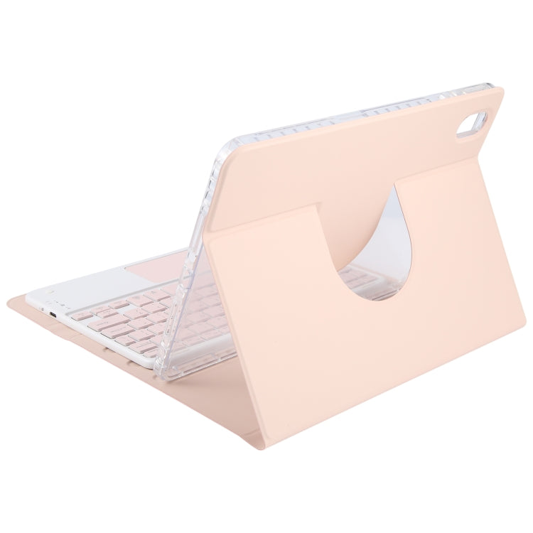 For Huawei MatePad 11 2023 / 2021 Square Button Bluetooth Keyboard Rotatable Holder Leather Case with Touchpad(Rose Gold) - Huawei Keyboard by PMC TechLife | Online Shopping South Africa | PMC TechLife