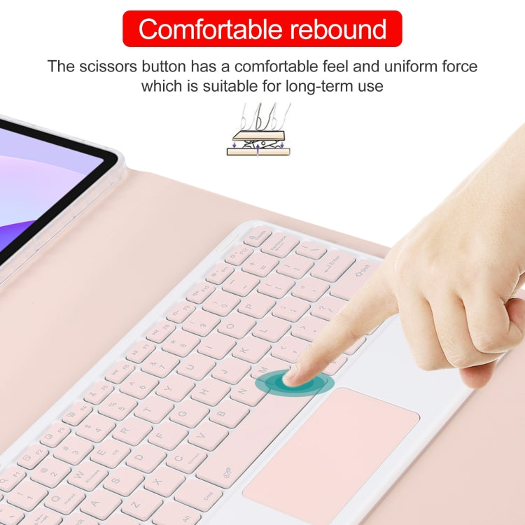 For Huawei MatePad 11 2023 / 2021 Square Button Bluetooth Keyboard Rotatable Holder Leather Case with Touchpad(Rose Gold) - Huawei Keyboard by PMC TechLife | Online Shopping South Africa | PMC TechLife