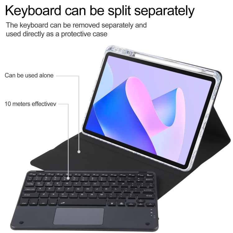 For Huawei MatePad 11 2023 / 2021 Square Button Bluetooth Keyboard Rotatable Holder Leather Case with Touchpad(Black) - Huawei Keyboard by PMC TechLife | Online Shopping South Africa | PMC TechLife