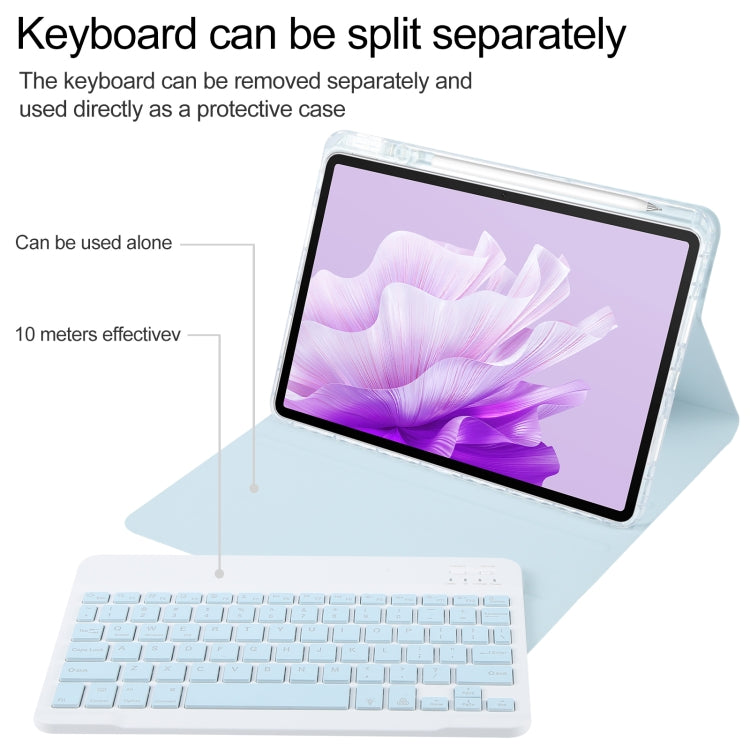 For Huawei MatePad Air 11.5 Square Button Backlight Bluetooth Keyboard Rotatable Holder Leather Case(Sky Blue) - Huawei Keyboard by PMC TechLife | Online Shopping South Africa | PMC TechLife