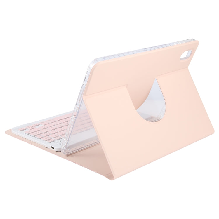 For Huawei MatePad Air 11.5 Square Button Backlight Bluetooth Keyboard Rotatable Holder Leather Case(Rose Gold) - Huawei Keyboard by PMC TechLife | Online Shopping South Africa | PMC TechLife