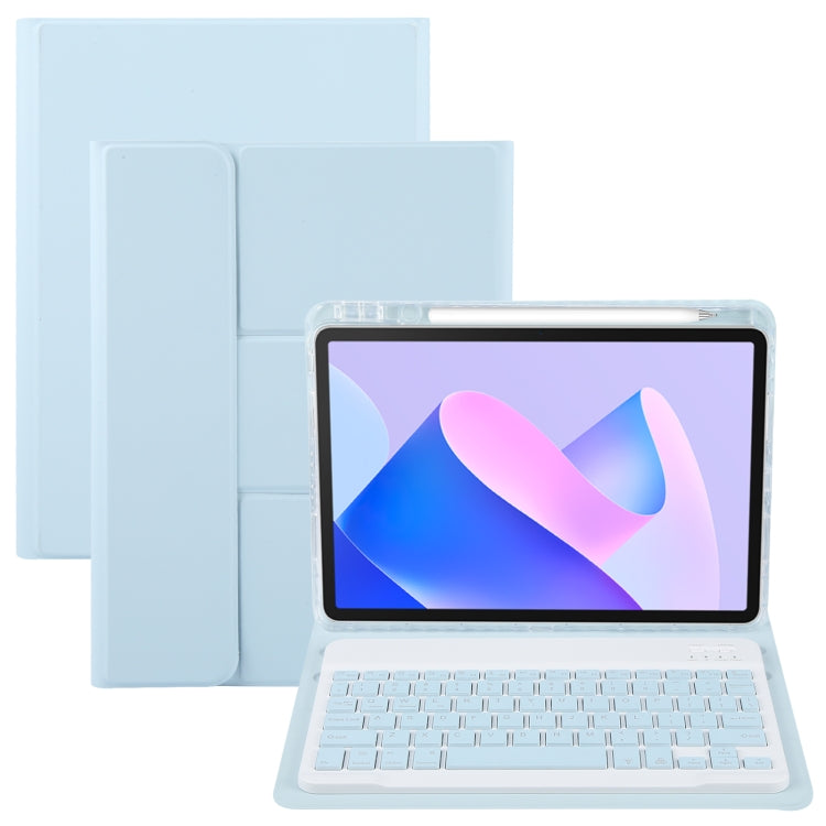 For Huawei MatePad 11 2023 / 2021 Square Button Backlight Bluetooth Keyboard Rotatable Holder Leather Case(Sky Blue) - Huawei Keyboard by PMC TechLife | Online Shopping South Africa | PMC TechLife