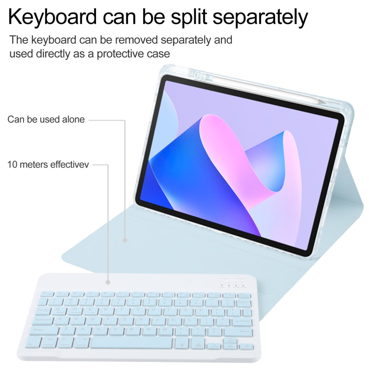 For Huawei MatePad 11 2023 / 2021 Square Button Backlight Bluetooth Keyboard Rotatable Holder Leather Case(Sky Blue) - Huawei Keyboard by PMC TechLife | Online Shopping South Africa | PMC TechLife