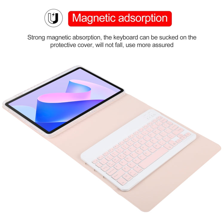 For Huawei MatePad 11 2023 / 2021 Square Button Backlight Bluetooth Keyboard Rotatable Holder Leather Case(Rose Gold) - Huawei Keyboard by PMC TechLife | Online Shopping South Africa | PMC TechLife