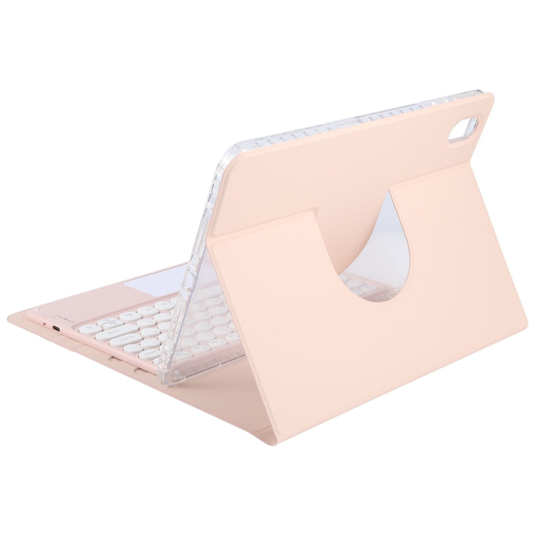 For Xiaomi Pad 6 Round Button Bluetooth Keyboard Rotatable Holder Leather Case with Touchpad(Rose Gold) - free shipping - PMC TechLife - Order now!