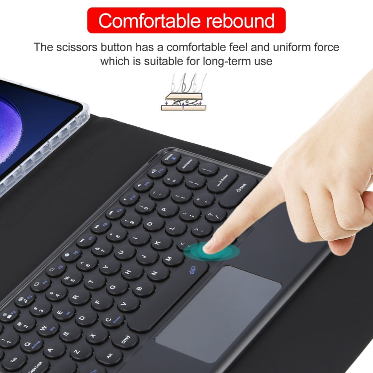 For Xiaomi Pad 6 Round Button Bluetooth Keyboard Rotatable Holder Leather Case with Touchpad(Black) - Others Keyboard by PMC TechLife | Online Shopping South Africa | PMC TechLife