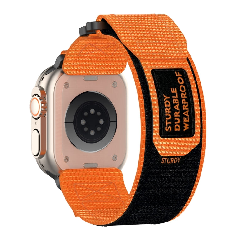 For Apple Watch Series 8 45mm Nylon Hook And Loop Fastener Watch Band(Orange) - Watch Bands by PMC TechLife | Online Shopping South Africa | PMC TechLife | Buy Now Pay Later Mobicred