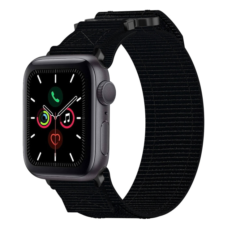 For Apple Watch Series 5 40mm Nylon Hook And Loop Fastener Watch Band(Black) - Watch Bands by PMC TechLife | Online Shopping South Africa | PMC TechLife | Buy Now Pay Later Mobicred