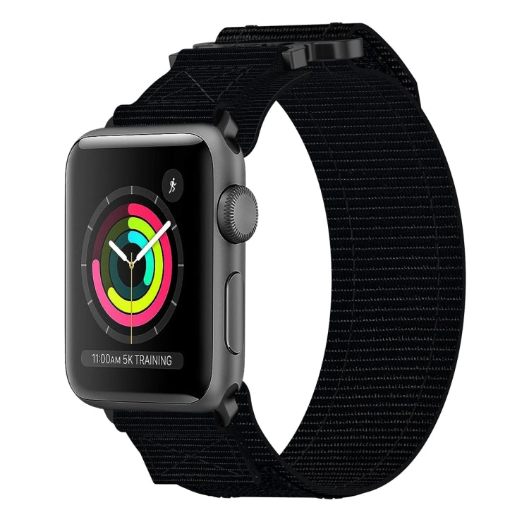 For Apple Watch Series 2 42mm Nylon Hook And Loop Fastener Watch Band(Black) - Watch Bands by PMC TechLife | Online Shopping South Africa | PMC TechLife | Buy Now Pay Later Mobicred