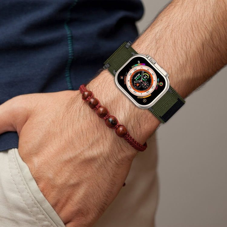 For Apple Watch Series 8 45mm Nylon Hook And Loop Fastener Watch Band(Army Green) - free shipping - PMC TechLife - Order now!