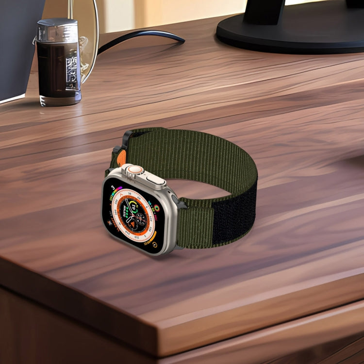 For Apple Watch Series 8 45mm Nylon Hook And Loop Fastener Watch Band(Orange) - Watch Bands by PMC TechLife | Online Shopping South Africa | PMC TechLife | Buy Now Pay Later Mobicred