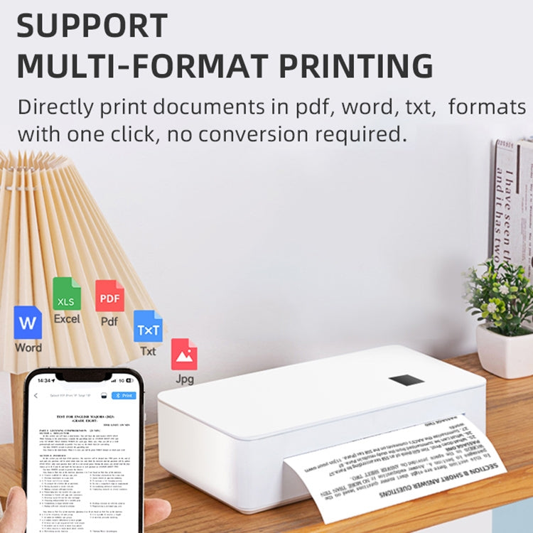 A4 mini Portable Bluetooth HD Thermal Printer for Home Office Study(US Plug) - Printer by PMC TechLife | Online Shopping South Africa | PMC TechLife | Buy Now Pay Later Mobicred