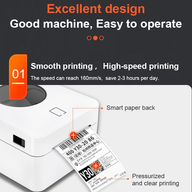 ZJ-9250 100x150mm USB Thermal Label Printer, Plug:UK Plug(White) - Printer by PMC TechLife | Online Shopping South Africa | PMC TechLife | Buy Now Pay Later Mobicred