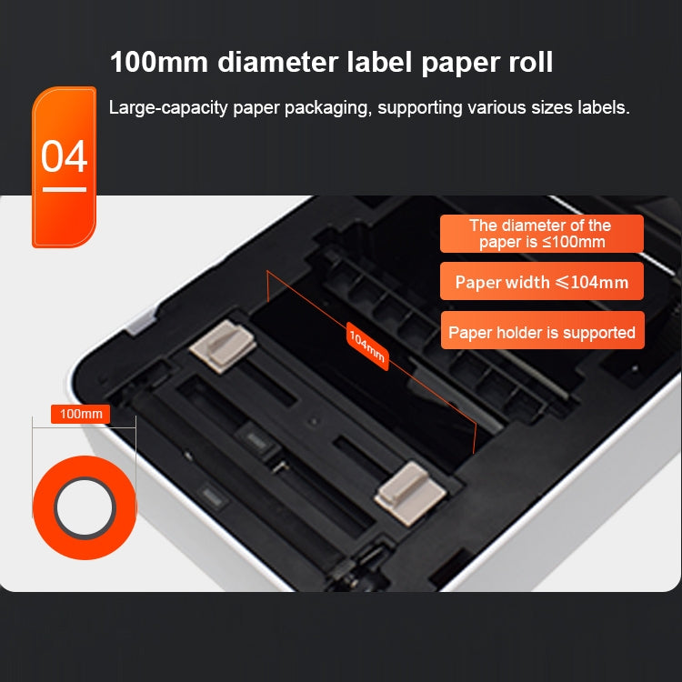 ZJ-9250 100x150mm USB Thermal Label Printer, Plug:UK Plug(White) - Printer by PMC TechLife | Online Shopping South Africa | PMC TechLife | Buy Now Pay Later Mobicred
