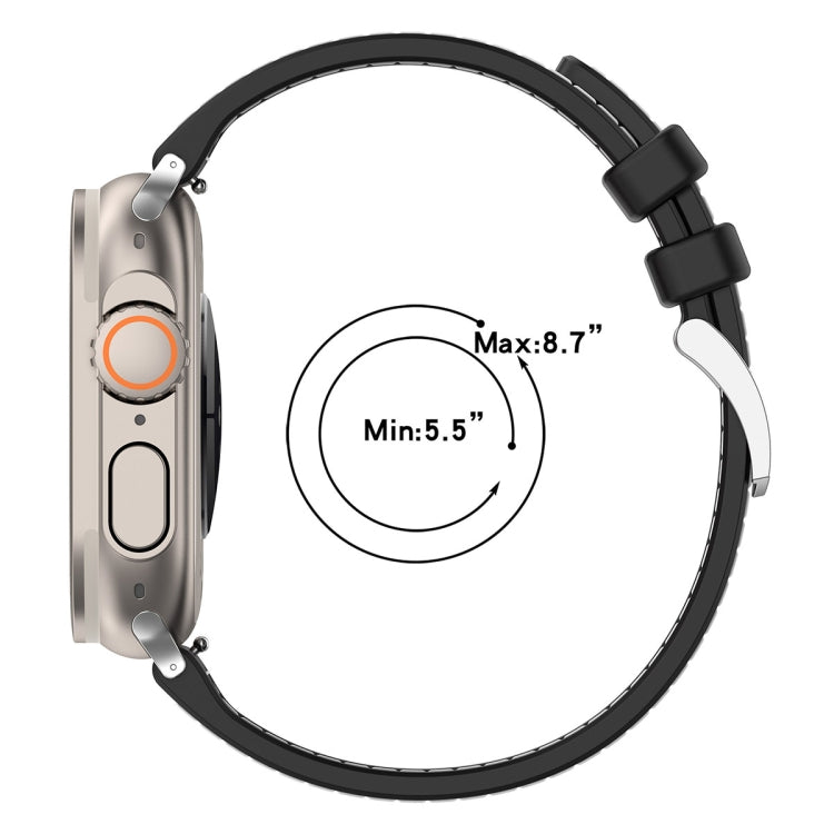 For Apple Watch Series 7 41mm Official Buckle Hybrid Nylon Braid Silicone Watch Band(Midnight Blue) - Watch Bands by PMC TechLife | Online Shopping South Africa | PMC TechLife