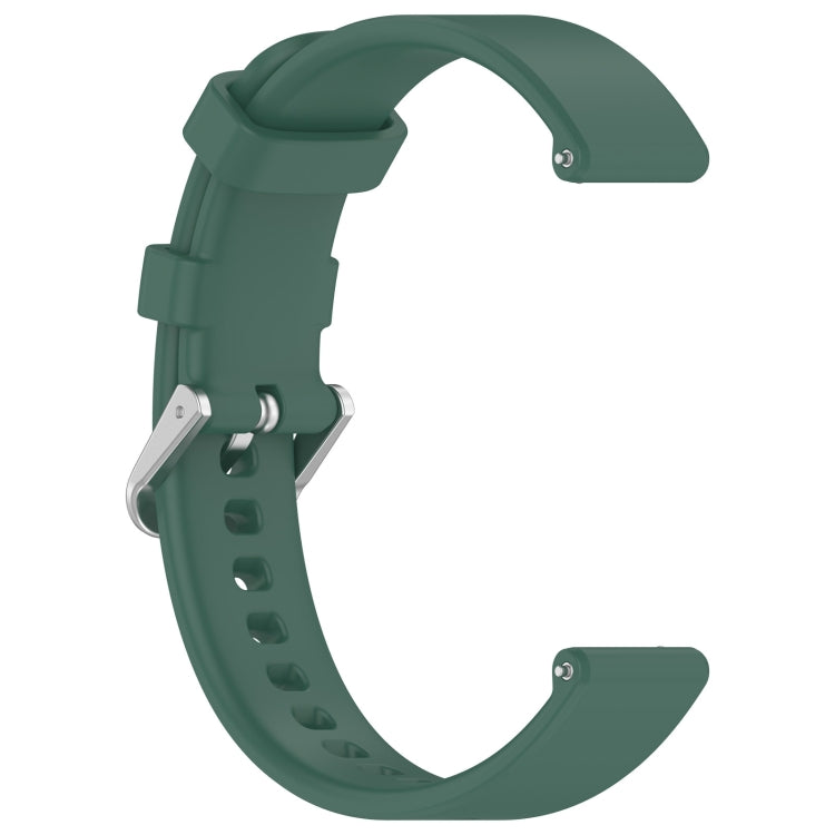 For Garmin Lily 2 14mm Silver Buckle Silicone Watch Band Wristband(Dark Green) - Watch Bands by PMC TechLife | Online Shopping South Africa | PMC TechLife