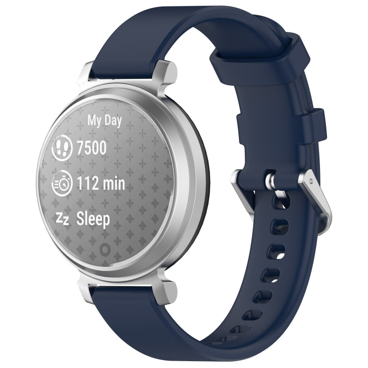 For Garmin Lily 2 14mm Silver Buckle Silicone Watch Band Wristband(Midnight  Blue) - Watch Bands by PMC TechLife | Online Shopping South Africa | PMC TechLife