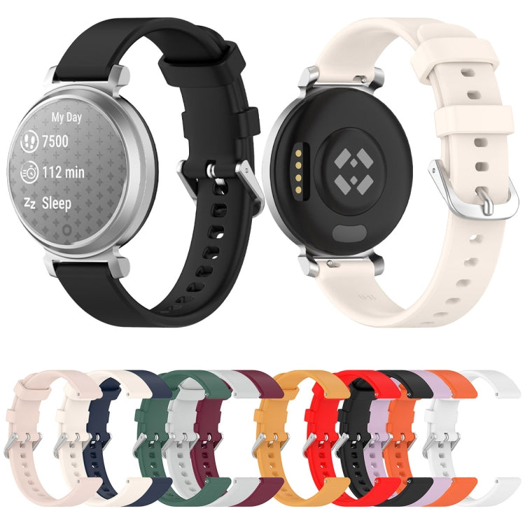 For Garmin Lily 2 14mm Silver Buckle Silicone Watch Band Wristband(Purple) - Watch Bands by PMC TechLife | Online Shopping South Africa | PMC TechLife