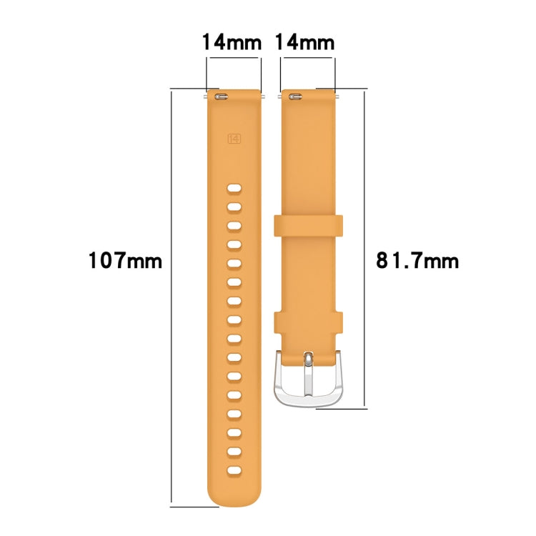 For Garmin Lily 2 14mm Silver Buckle Silicone Watch Band Wristband(White) - Watch Bands by PMC TechLife | Online Shopping South Africa | PMC TechLife