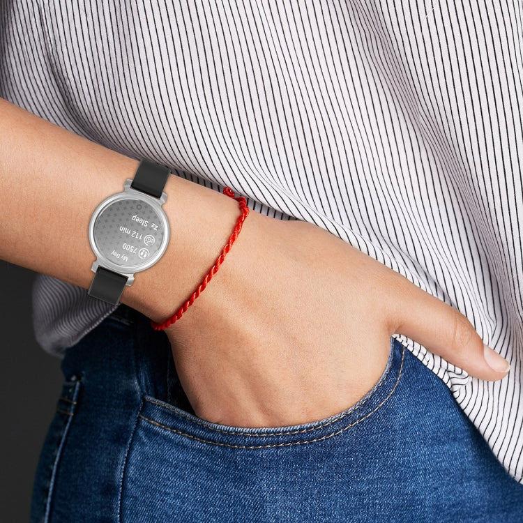 For Garmin Lily 2 14mm Silver Buckle Silicone Watch Band Wristband(White) - Watch Bands by PMC TechLife | Online Shopping South Africa | PMC TechLife