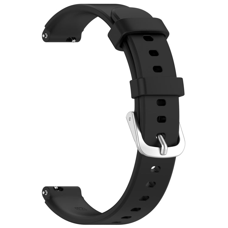 12mm Universal Solid Color Silver Buckle Silicone Watch Band(Black) - 20mm Bands by PMC TechLife | Online Shopping South Africa | PMC TechLife