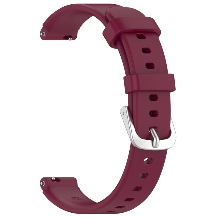 12mm Universal Solid Color Silver Buckle Silicone Watch Band(Wine Red) - 20mm Bands by PMC TechLife | Online Shopping South Africa | PMC TechLife