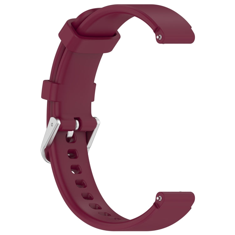 12mm Universal Solid Color Silver Buckle Silicone Watch Band(Wine Red) - 20mm Bands by PMC TechLife | Online Shopping South Africa | PMC TechLife