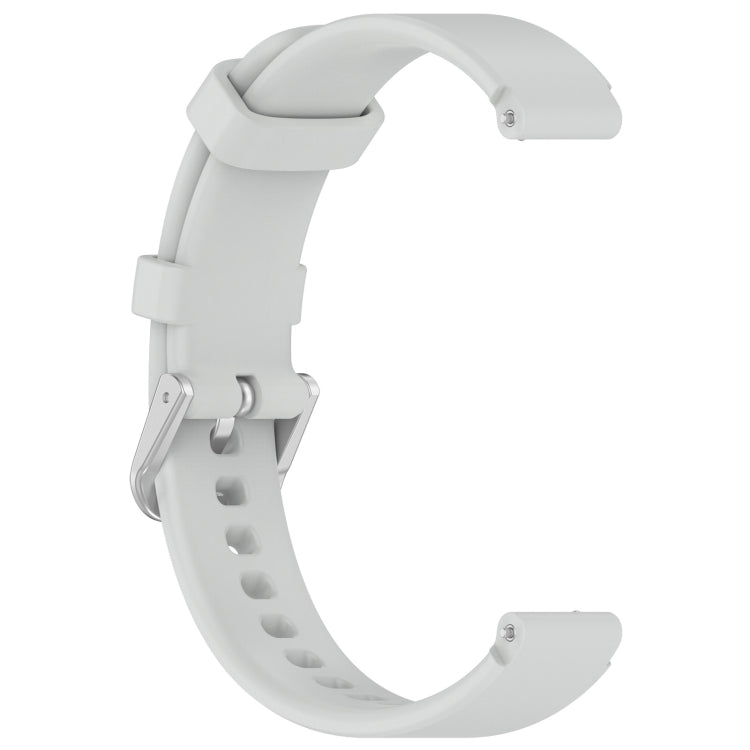 12mm Universal Solid Color Silver Buckle Silicone Watch Band(Light Grey) - 20mm Bands by PMC TechLife | Online Shopping South Africa | PMC TechLife | Buy Now Pay Later Mobicred