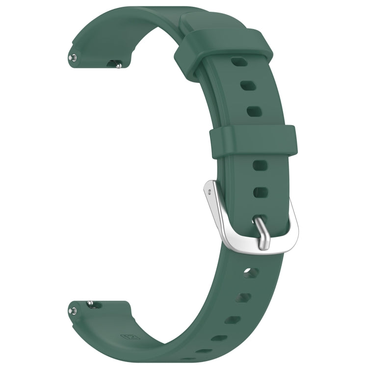 12mm Universal Solid Color Silver Buckle Silicone Watch Band(Dark Green) - 20mm Bands by PMC TechLife | Online Shopping South Africa | PMC TechLife