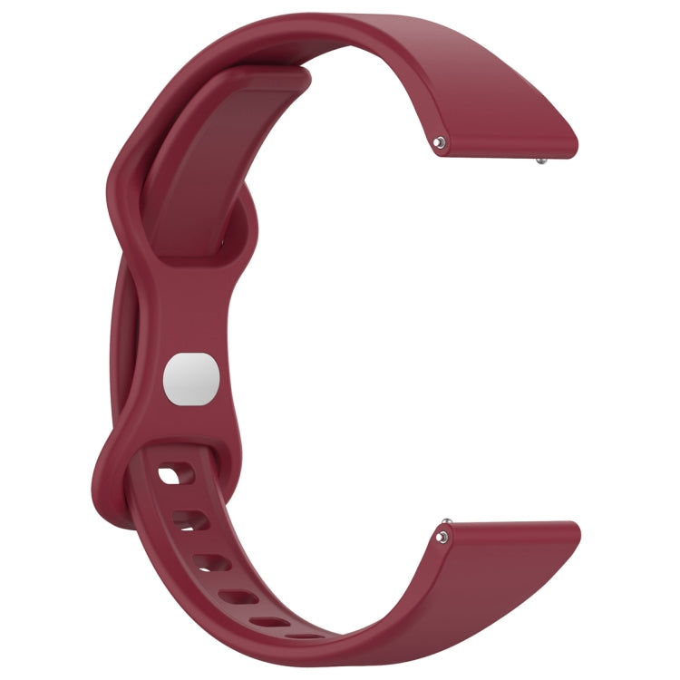 20mm Slim Reverse Buckle Silicone Watch Band(Wine Red) - 20mm Bands by PMC TechLife | Online Shopping South Africa | PMC TechLife