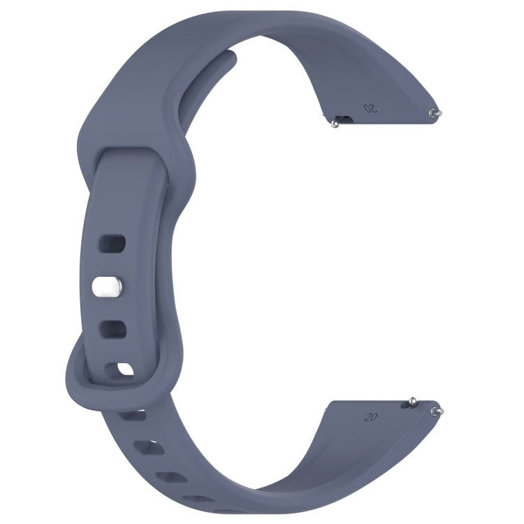 20mm Slim Reverse Buckle Silicone Watch Band(Blue Grey) - 20mm Bands by PMC TechLife | Online Shopping South Africa | PMC TechLife