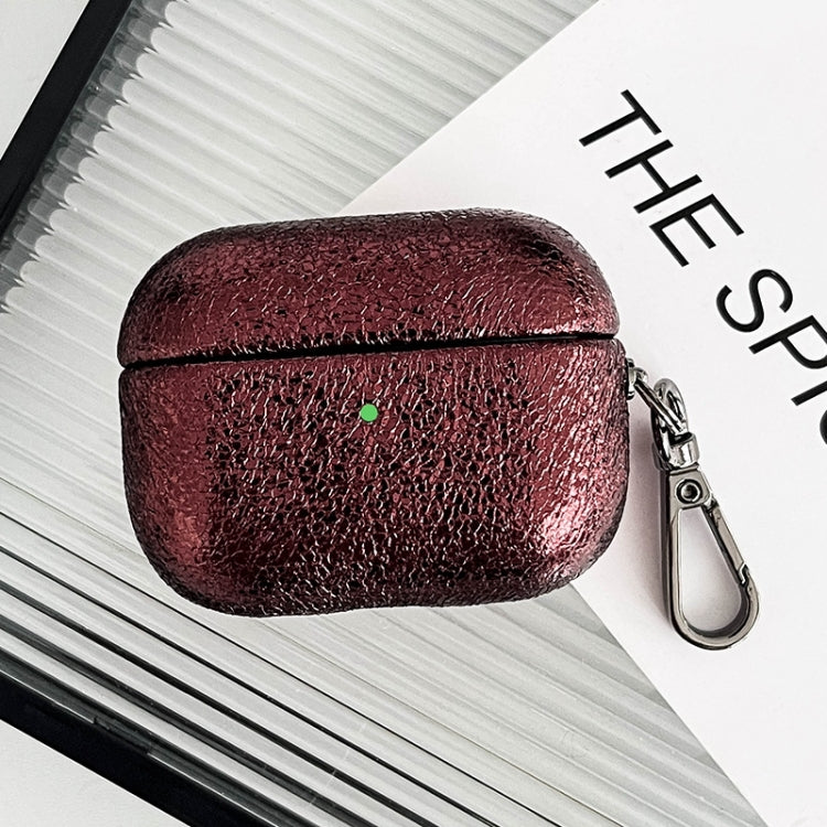 For AirPods 3 Burst Leather Texture Bluetooth Earphone Protective Case(Red) - For AirPods 3 by PMC Jewellery | Online Shopping South Africa | PMC Jewellery | Buy Now Pay Later Mobicred