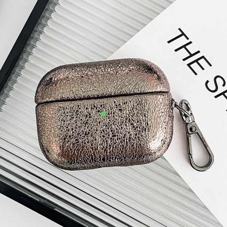 For AirPods Pro 2 Burst Leather Texture Bluetooth Earphone Protective Case(Gold) - For AirPods Pro 2 by PMC Jewellery | Online Shopping South Africa | PMC Jewellery | Buy Now Pay Later Mobicred