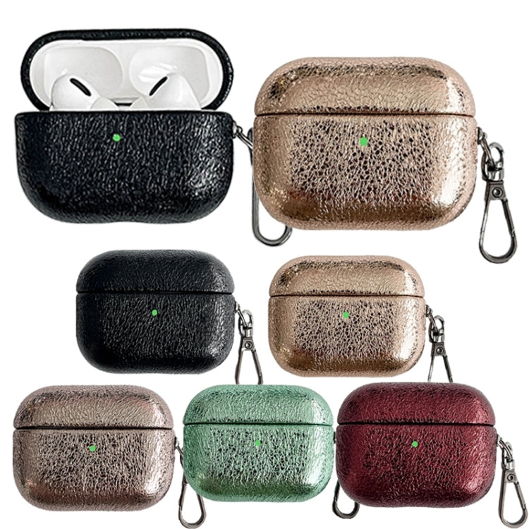For AirPods Pro Burst Leather Texture Bluetooth Earphone Protective Case(Green) - For AirPods Pro by PMC Jewellery | Online Shopping South Africa | PMC Jewellery | Buy Now Pay Later Mobicred