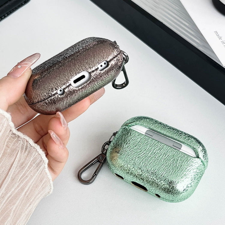 For AirPods Pro Burst Leather Texture Bluetooth Earphone Protective Case(Gold) - For AirPods Pro by PMC Jewellery | Online Shopping South Africa | PMC Jewellery | Buy Now Pay Later Mobicred