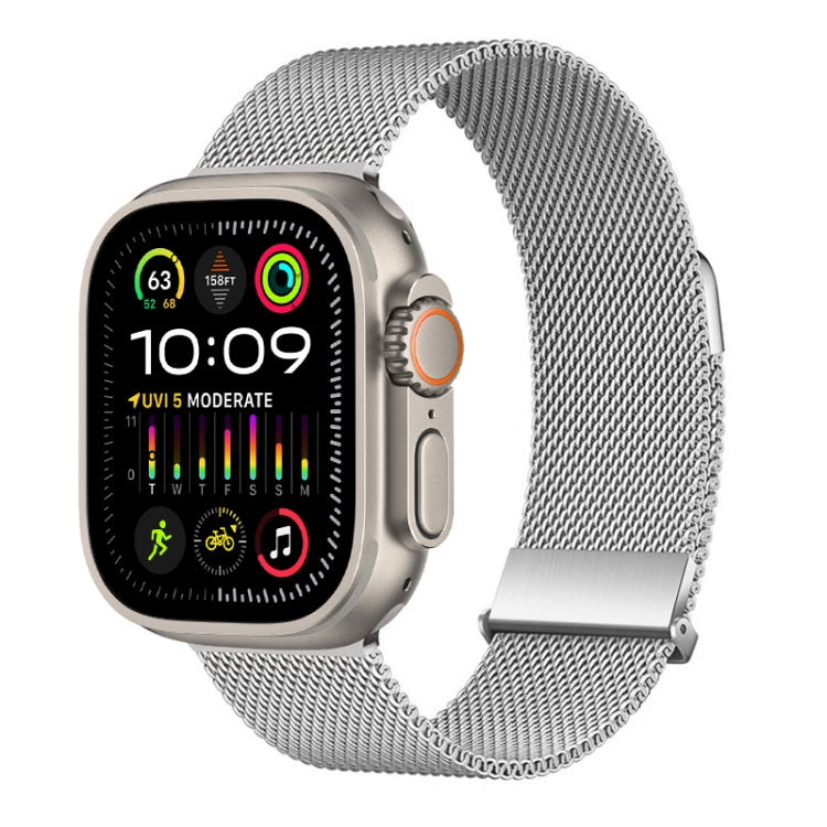 For Apple Watch Ultra 49mm ZGA Milanese Magnetic Metal Watch Band(Silver) - Watch Bands by ZGA | Online Shopping South Africa | PMC TechLife | Buy Now Pay Later Mobicred