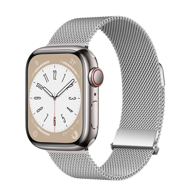 For Apple Watch Series 7 45mm ZGA Milanese Magnetic Metal Watch Band(Silver) - Watch Bands by ZGA | Online Shopping South Africa | PMC TechLife | Buy Now Pay Later Mobicred