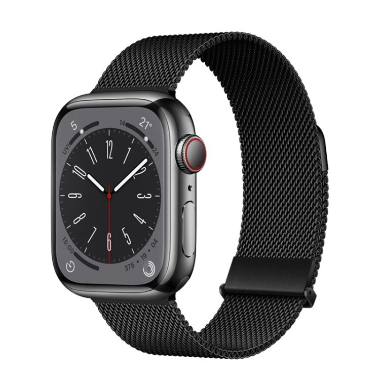 For Apple Watch 42mm ZGA Milanese Magnetic Metal Watch Band(Black) - Watch Bands by ZGA | Online Shopping South Africa | PMC TechLife | Buy Now Pay Later Mobicred