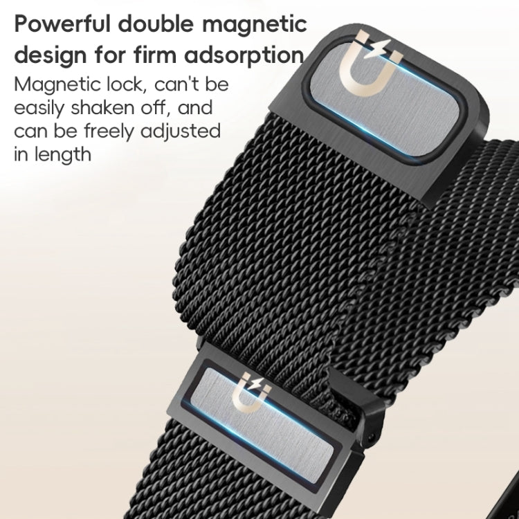 For Apple Watch SE 2022 44mm ZGA Milanese Magnetic Metal Watch Band(Black) - Watch Bands by ZGA | Online Shopping South Africa | PMC TechLife | Buy Now Pay Later Mobicred