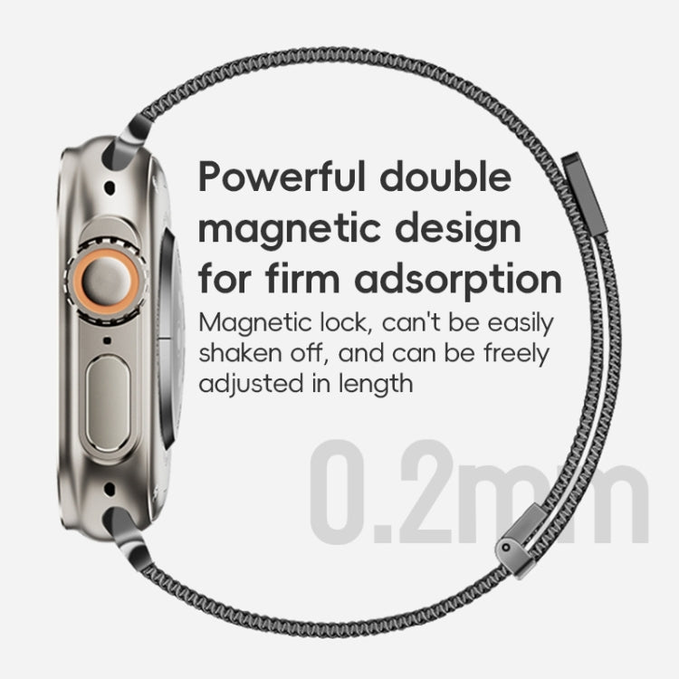 For Apple Watch Series 7 45mm ZGA Milanese Magnetic Metal Watch Band(Silver) - Watch Bands by ZGA | Online Shopping South Africa | PMC TechLife | Buy Now Pay Later Mobicred
