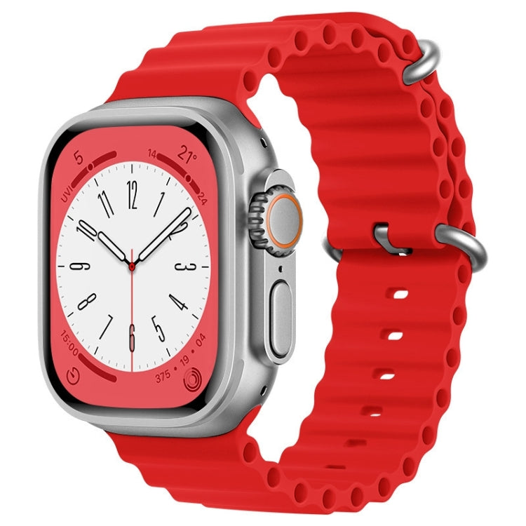 For Apple Watch Ultra 2 49mm ZGA Ocean Silicone Watch Band(Red) - Watch Bands by ZGA | Online Shopping South Africa | PMC TechLife | Buy Now Pay Later Mobicred