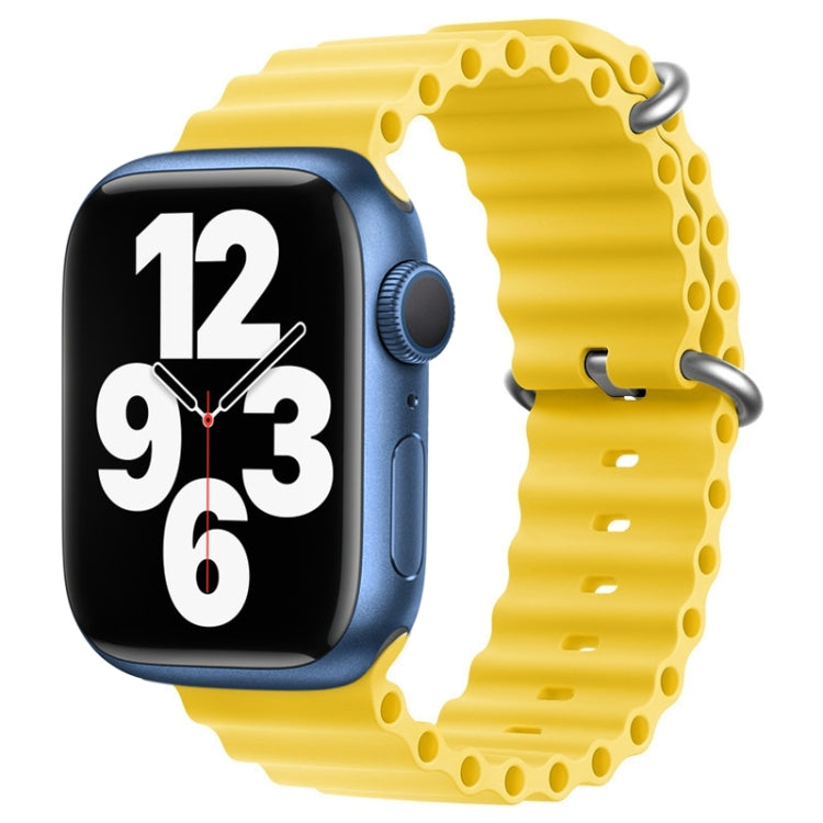 For Apple Watch Series 7 45mm ZGA Ocean Silicone Watch Band(Yellow) - free shipping - PMC TechLife - Order now!