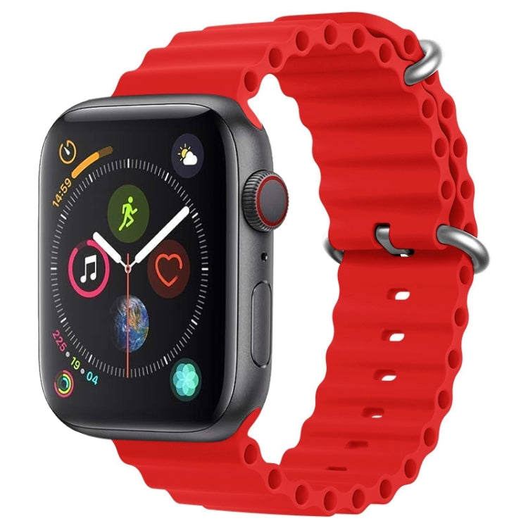 For Apple Watch Series 4 44mm ZGA Ocean Silicone Watch Band(Red) - free shipping - PMC TechLife - Order now!