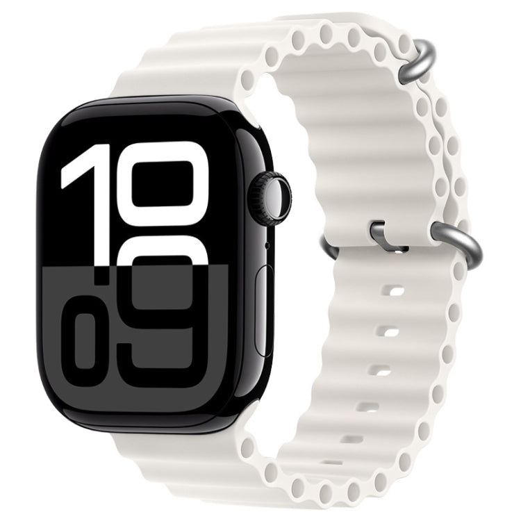 For Apple Watch Series 10 46mm ZGA Ocean Silicone Watch Band(White) - free shipping - PMc TechLife - Order now!