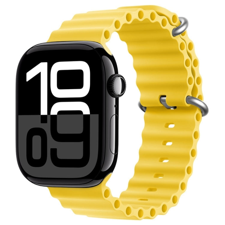 For Apple Watch Series 10 42mm ZGA Ocean Silicone Watch Band(Yellow) - Watch Bands by ZGA | Online Shopping South Africa | PMC TechLife | Buy Now Pay Later Mobicred