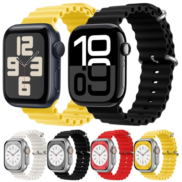 For Apple Watch Series 6 44mm ZGA Ocean Silicone Watch Band(Black) - Watch Bands by ZGA | Online Shopping South Africa | PMC TechLife | Buy Now Pay Later Mobicred