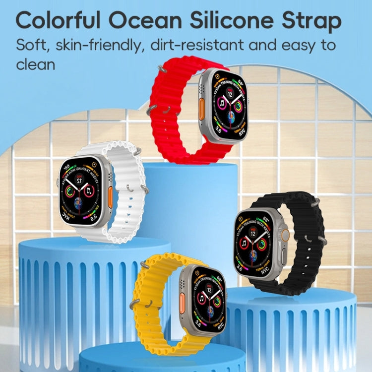 For Apple Watch Series 10 42mm ZGA Ocean Silicone Watch Band(White) - Watch Bands by ZGA | Online Shopping South Africa | PMC TechLife | Buy Now Pay Later Mobicred