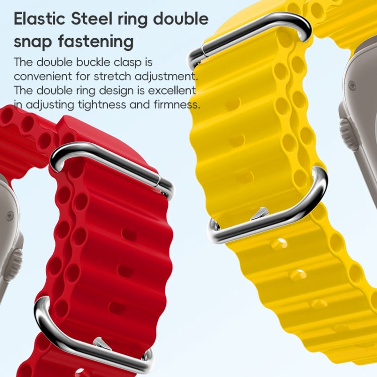 For Apple Watch Series 8 45mm ZGA Ocean Silicone Watch Band(Yellow) - Watch Bands by ZGA | Online Shopping South Africa | PMC TechLife | Buy Now Pay Later Mobicred