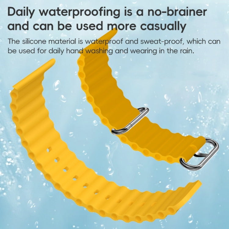 For Apple Watch Ultra 2 49mm ZGA Ocean Silicone Watch Band(Yellow) - free shipping - PMC TechLife - Order now!